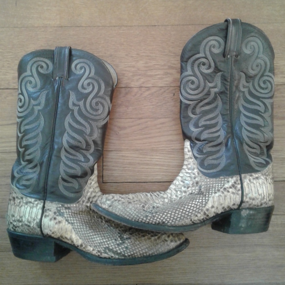 Men's Tony Lama Snakeskin/Leather Boot Sz 11D